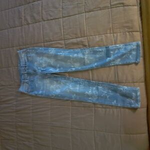 Floral Patterned Blue Jeans White House Black Market Mid Rise